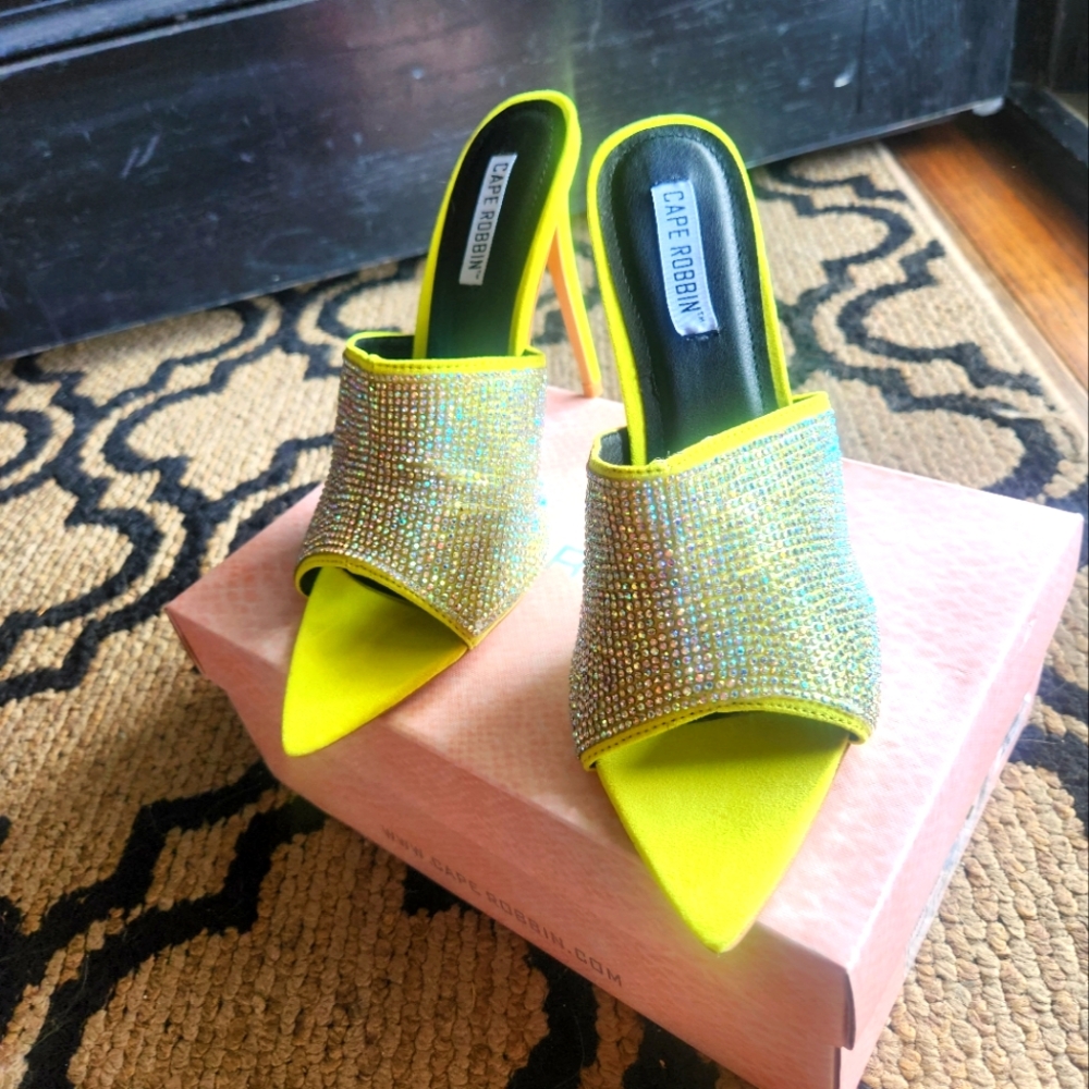 Cape Robbin Neon Rhinestone Heels